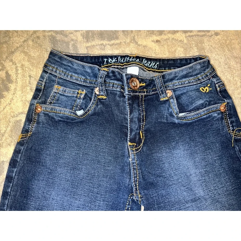 Justice‎ Jeans Youth Girls 12S Blue Skinny Leg Stretch Denim